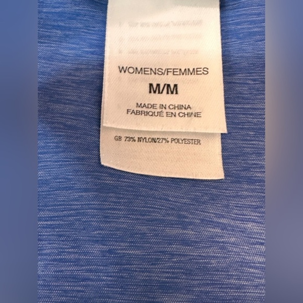 The North Face sleeveless collared button down light weight Terry blue blouse M - Picture 5 of 9
